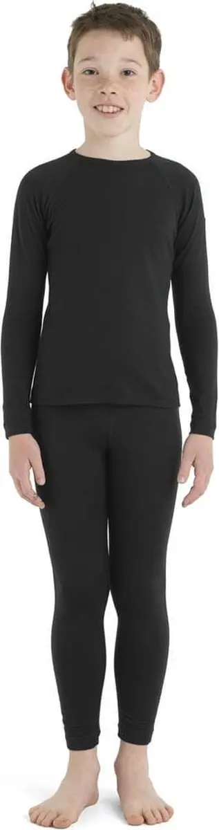 Icebreaker Kids 200 Oasis LS Crewe Thermokleding 8 - Zwart