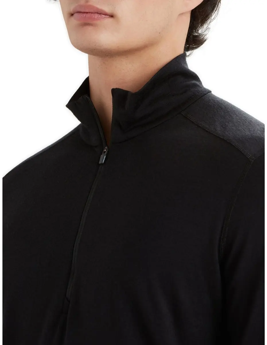 Icebreaker Men's Oasis Long Sleeve Half Zip - Zwart S