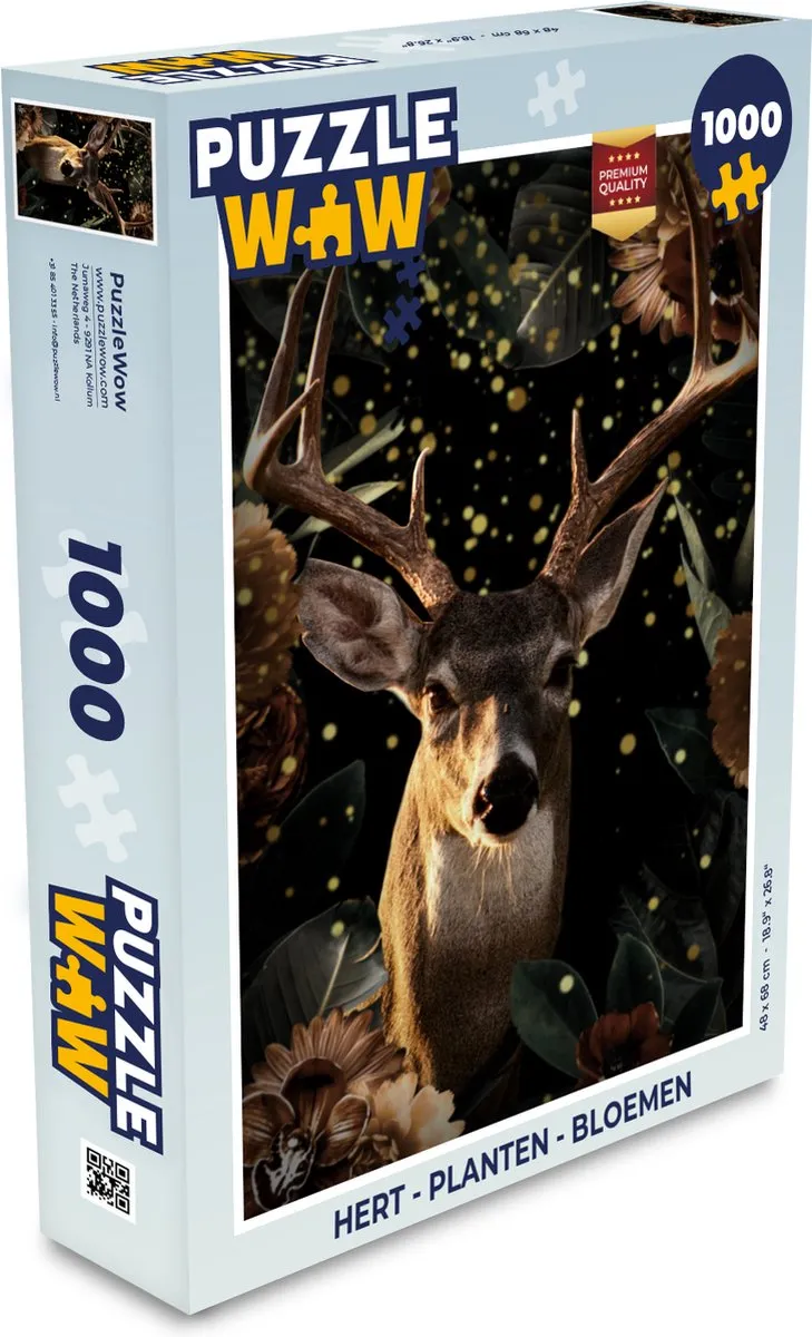 PuzzleWow Hert Bloemen Legpuzzel 1000 Stuks