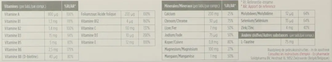 Pure Multivitamine Volwassenen 30 Tabletten