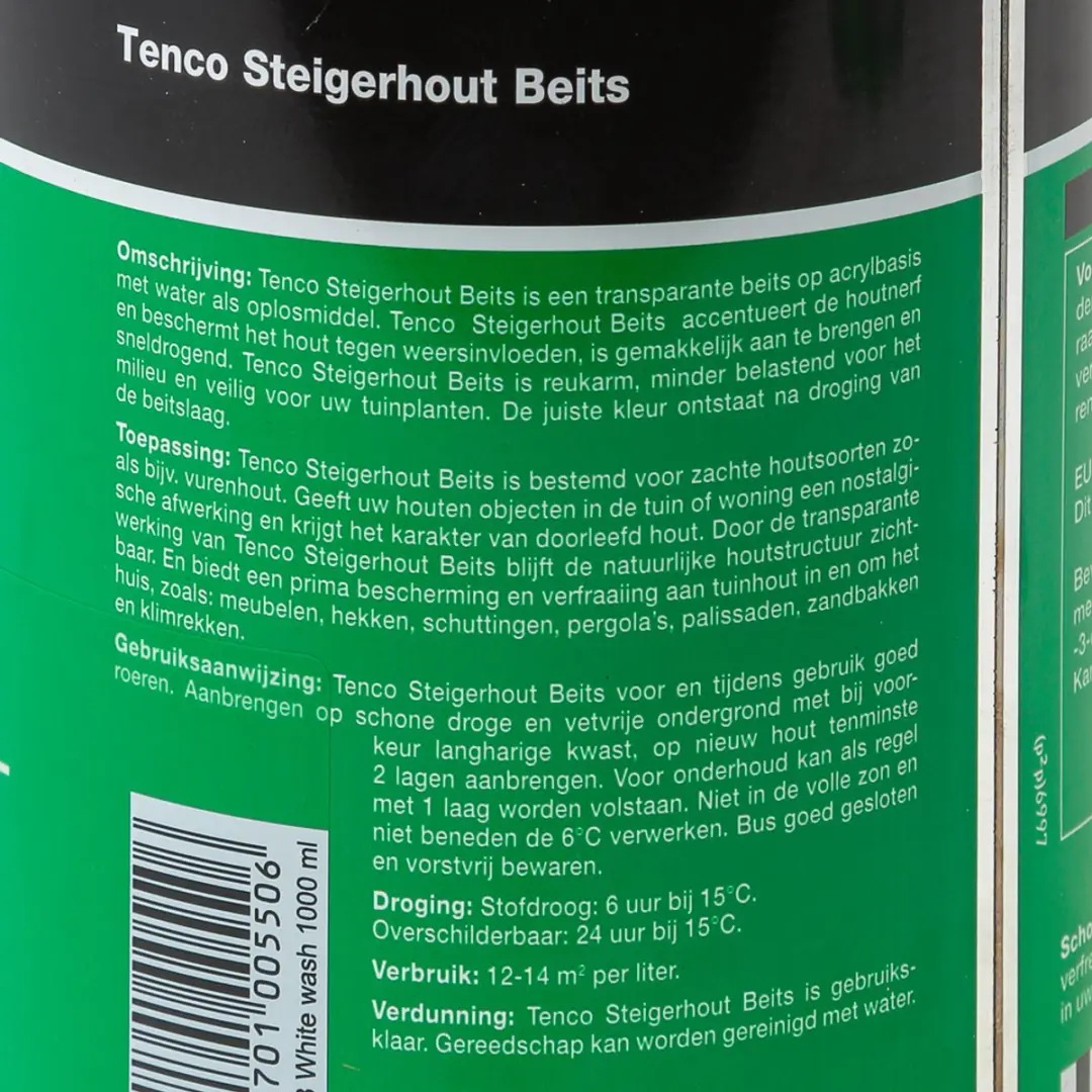 Tenco Steigerhoutbeits White Wash 1L - Meerkleurig - afbeelding 2 van 6