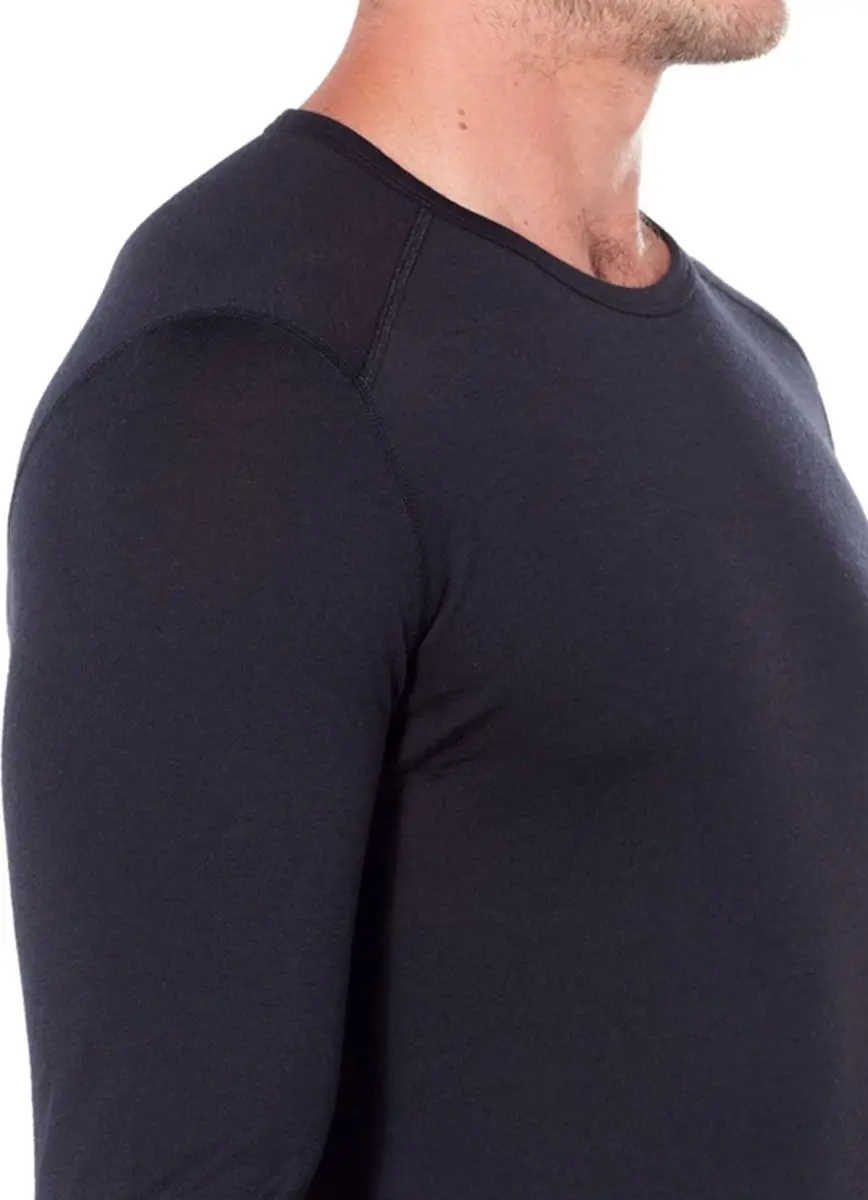 Icebreaker Mens 200 Oasis LS Crewe - T-shirt - M - Zwart