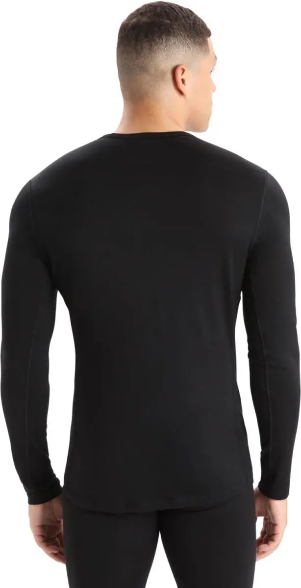 Icebreaker Mens 200 Oasis LS Crewe - T-shirt - M - Zwart