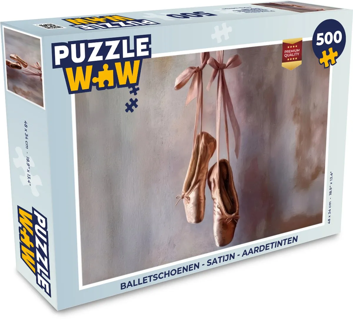 PuzzleWow Balletschoenen Puzzel 500 Stuks - Satijn - Aardetinten