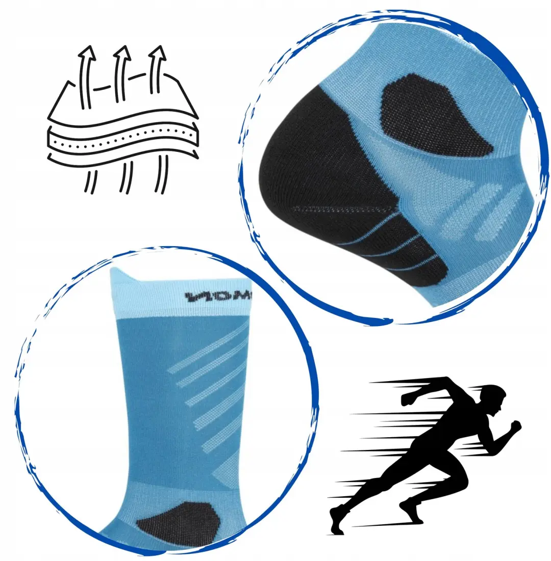 Salomon Aero Crew Hardloopsokken 36-38 - Blauw - afbeelding 2 van 4