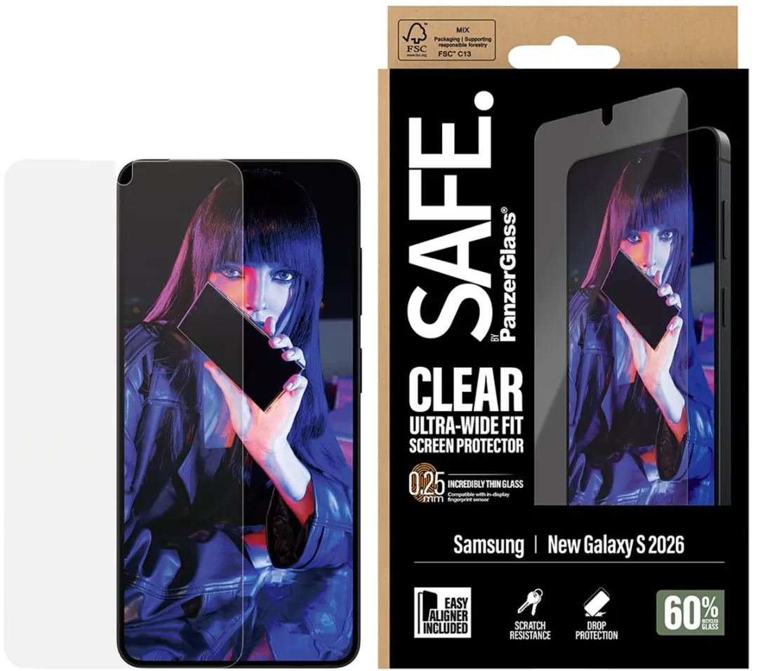 PanzerGlass SAFE Ultra-Wide-Fit Screenprotector S26