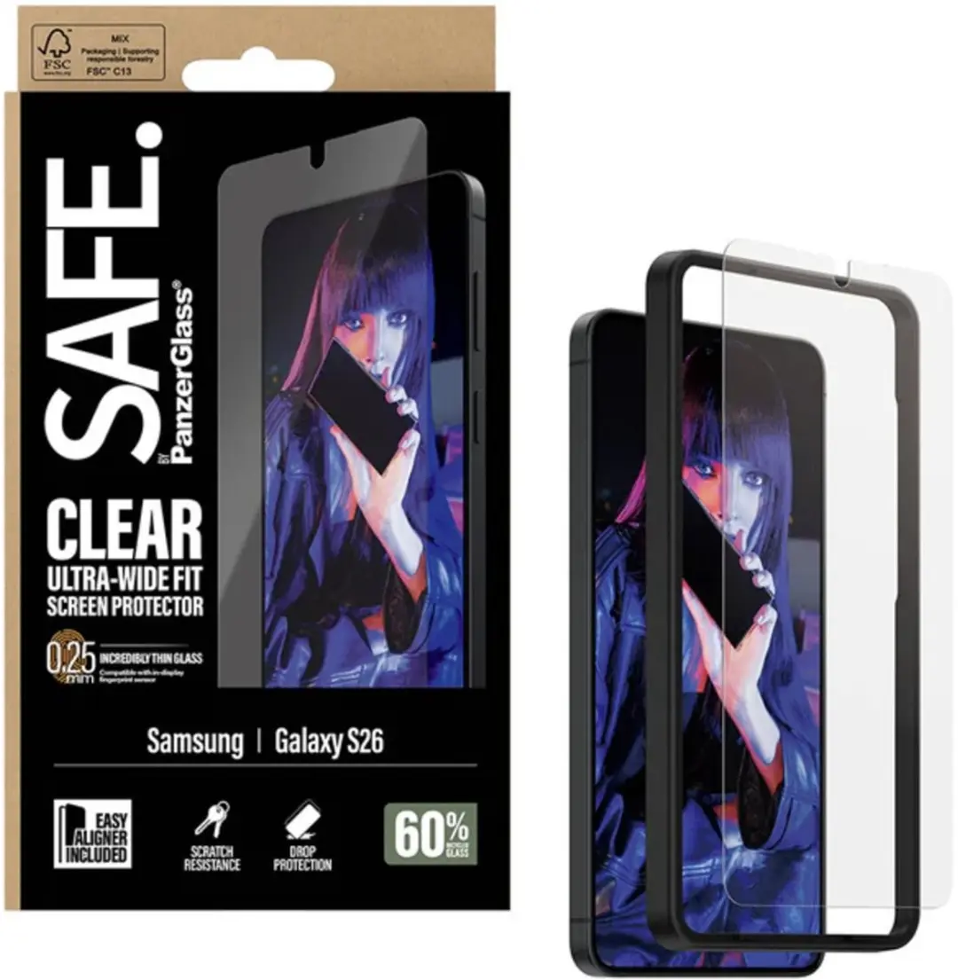 PanzerGlass SAFE Ultra-Wide-Fit Screenprotector S26 - Case Friendly - afbeelding 5 van 6