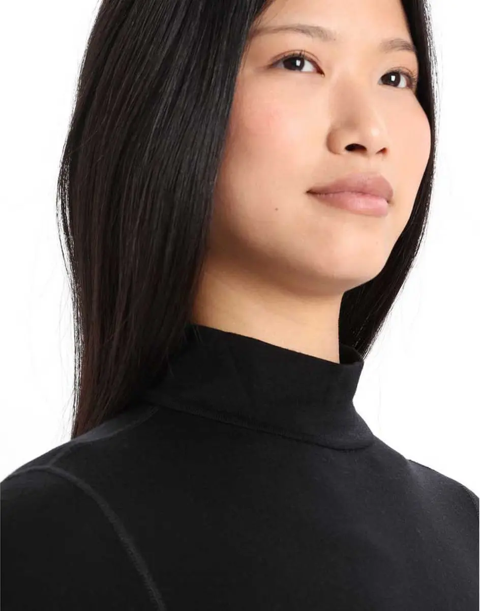 Icebreaker 260 Tech Turtleneck Basislaag - XS - Zwart
