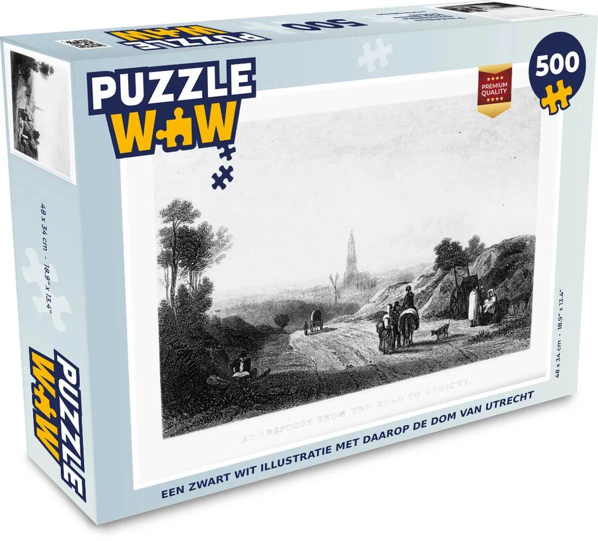 PuzzleWow Utrecht Dom Legpuzzel 500 Stuks - Multicolor