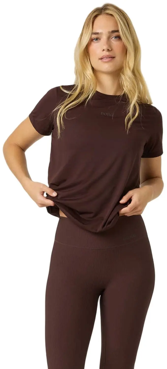 Björn Borg Sportshirt Dames Korte Mouwen - Coffee Bean Bruin XL