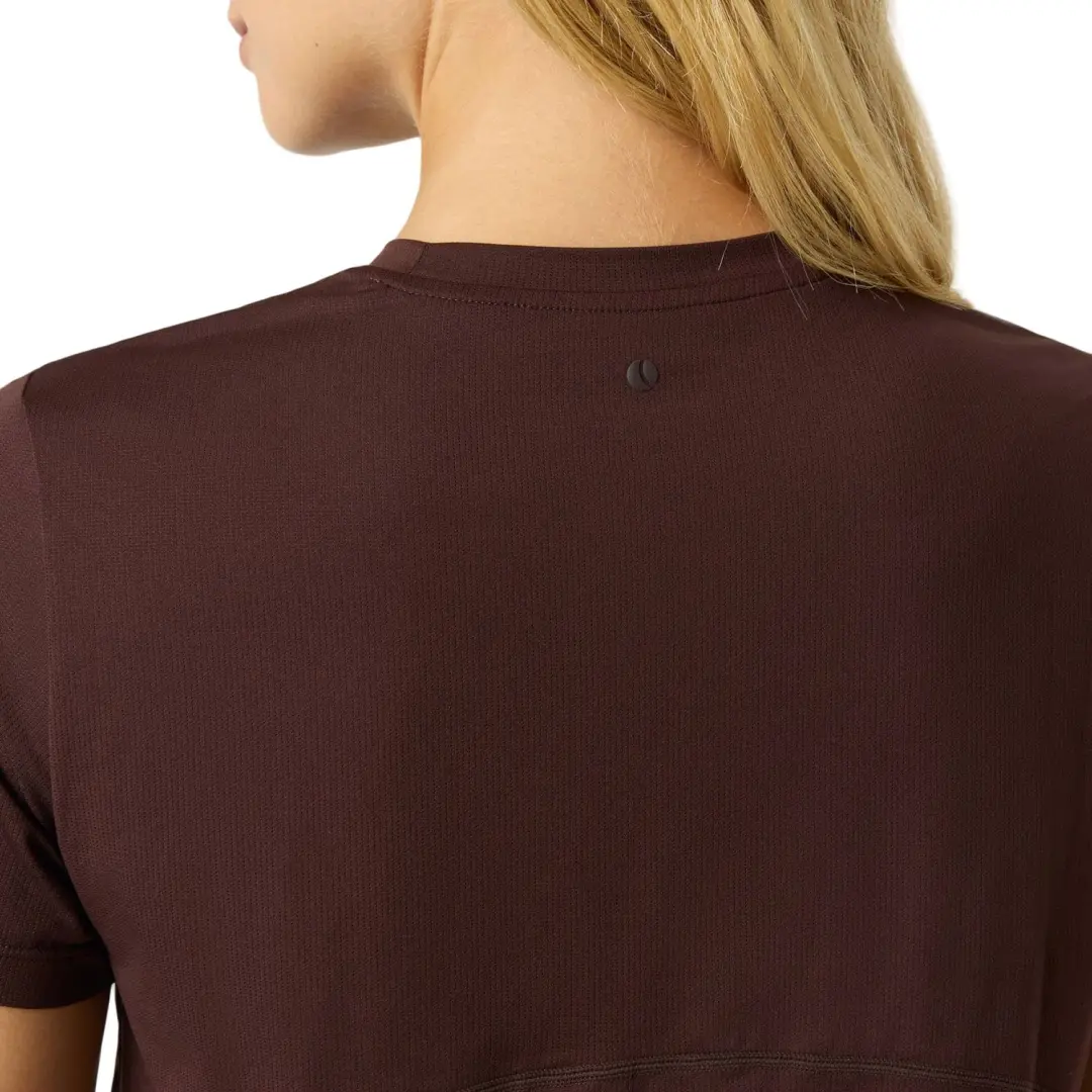 Björn Borg Dames Sportshirt Korte Mouwen - Gerecycled Polyester - Coffee Bean Bruin M