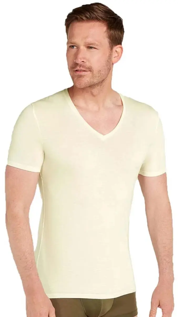 Icebreaker Merino 150 Anatomica V Korte Mouwen Basislaag Geel S Man