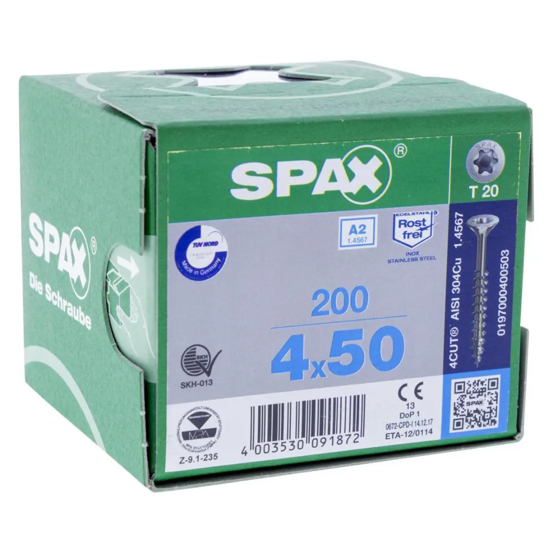 Spax RVS Torx 4.0x50 Spaanplaatschroef - 200 Stuks - afbeelding 3 van 6