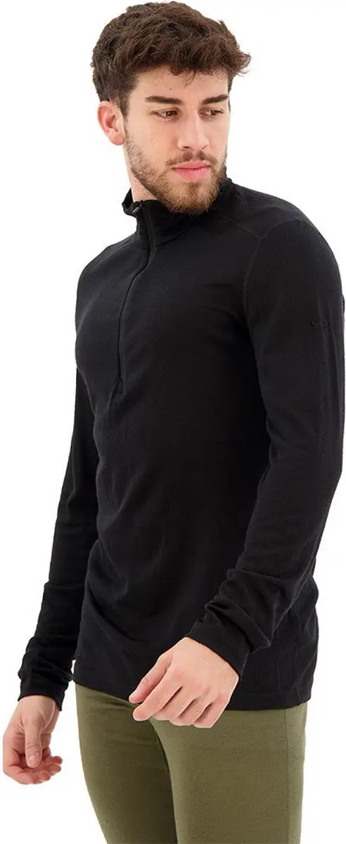 Icebreaker BF 200 Oasis LS Half Zip Heren - Zwart