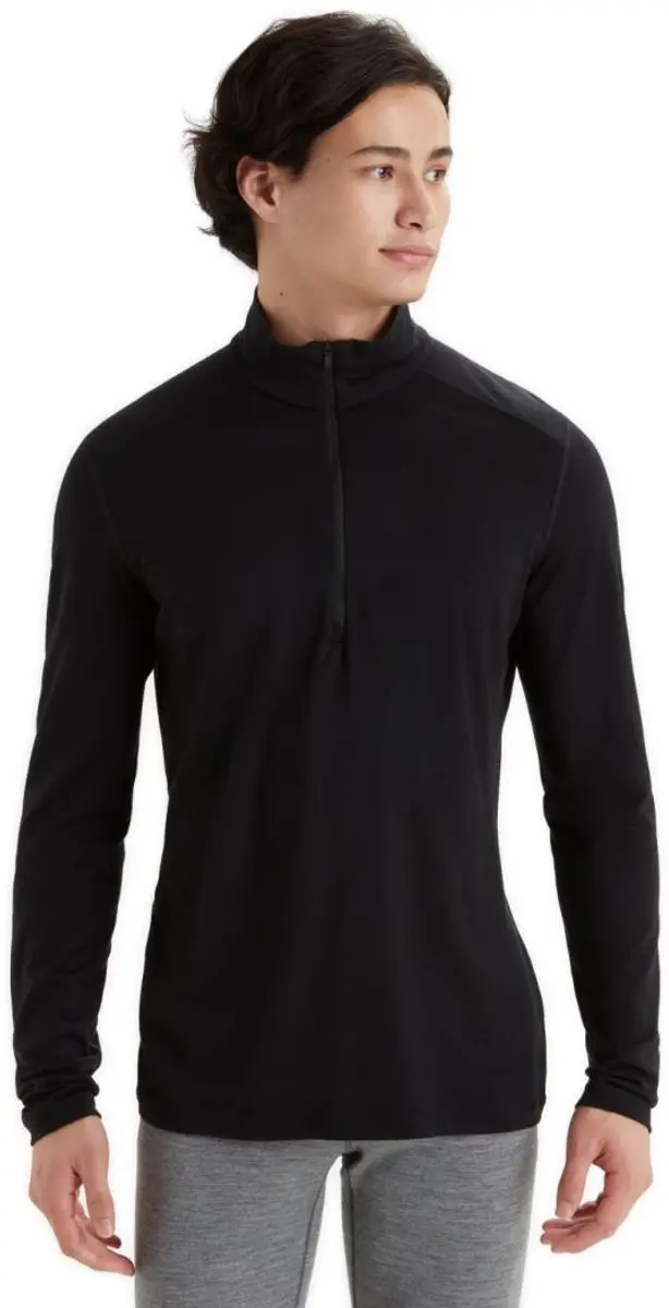 Icebreaker BF 200 Oasis LS Half Zip Heren - Zwart