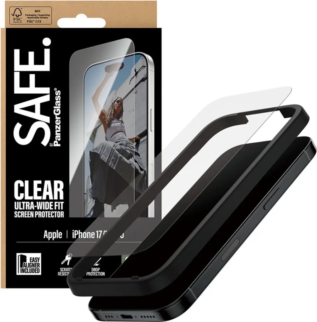 PanzerGlass SAFE Ultra-Wide-Fit iPhone 16 Pro Schermbeschermer - Case Friendly - afbeelding 5 van 6