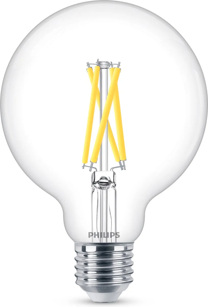 Philips LED Globe Transparant 60W E27 - Warmwit