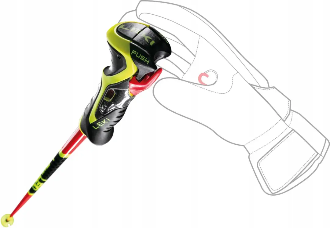LEKI WorldCup SL 3D Slalom Ski Poles 120cm - Rood - afbeelding 5 van 6