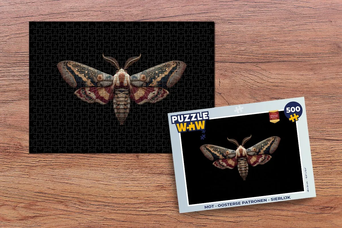 PuzzleWow Mot Oosterse Patronen Legpuzzel 500 Stuks - 8721414234608