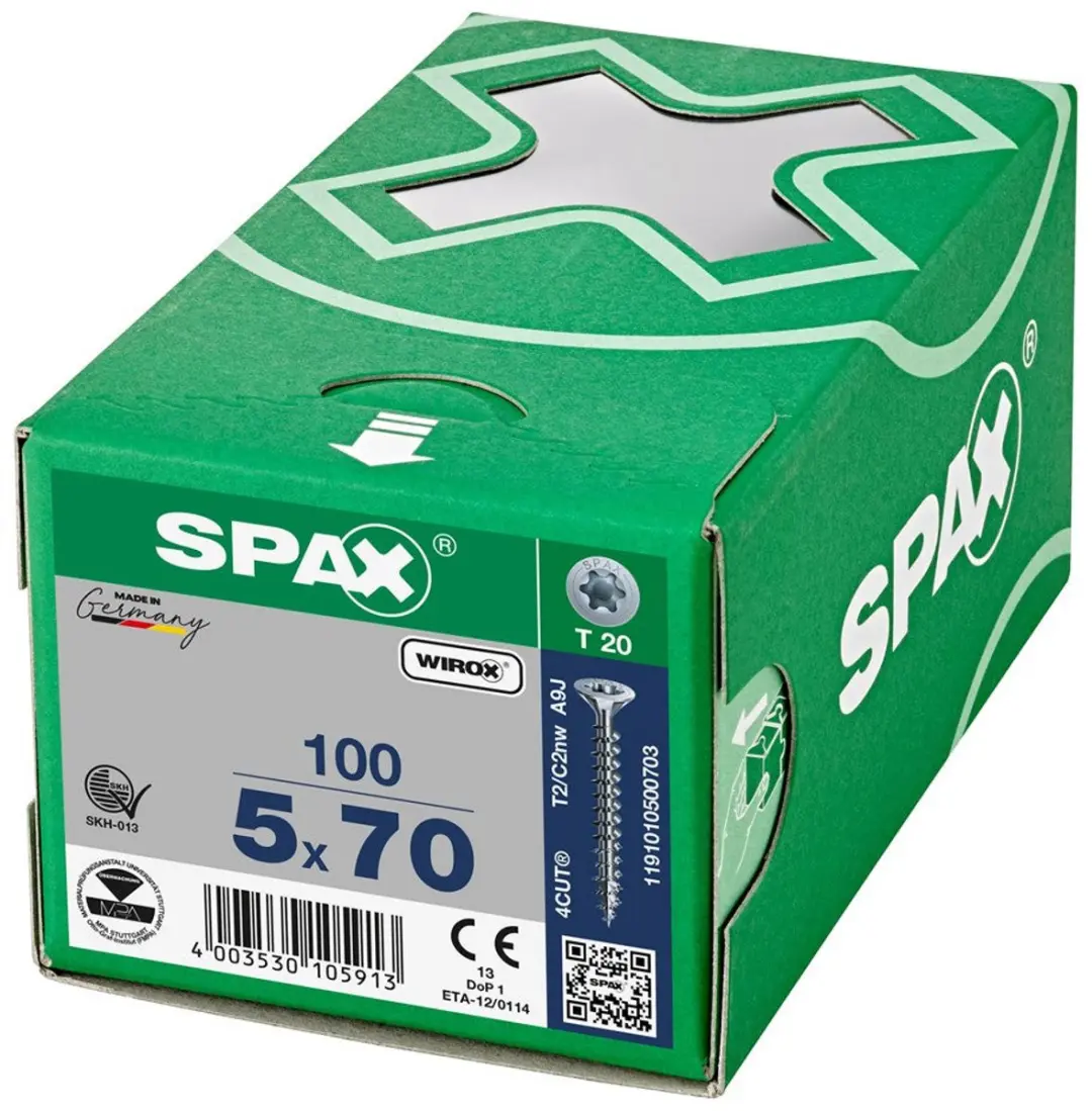 Spax Torx 5.0 x 70 Verzinkt Houtschroef - 100 Stuks - afbeelding 3 van 6