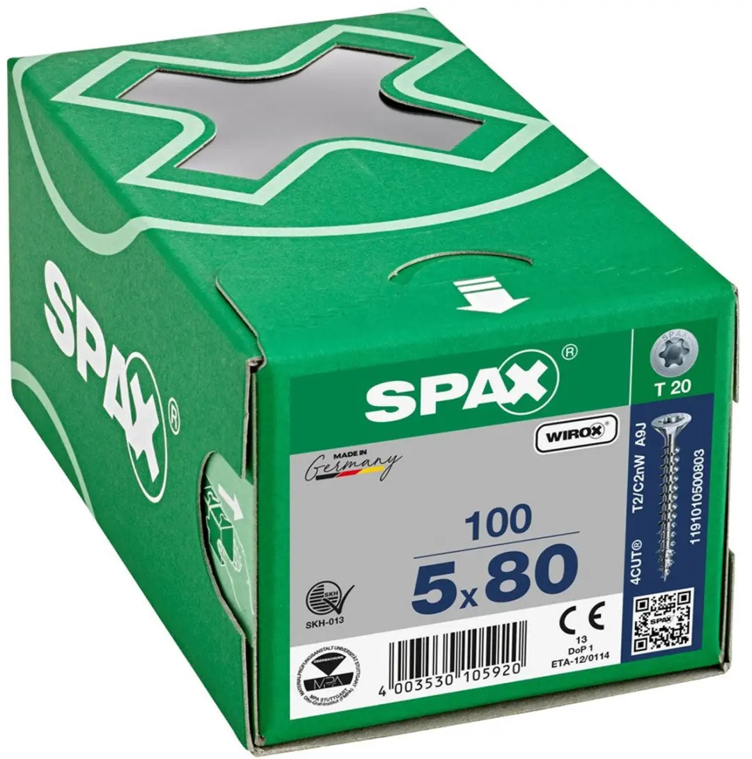 Spax Torx 5.0x80mm Spaanplaatschroef Verzinkt - 100 Stuks - afbeelding 4 van 6