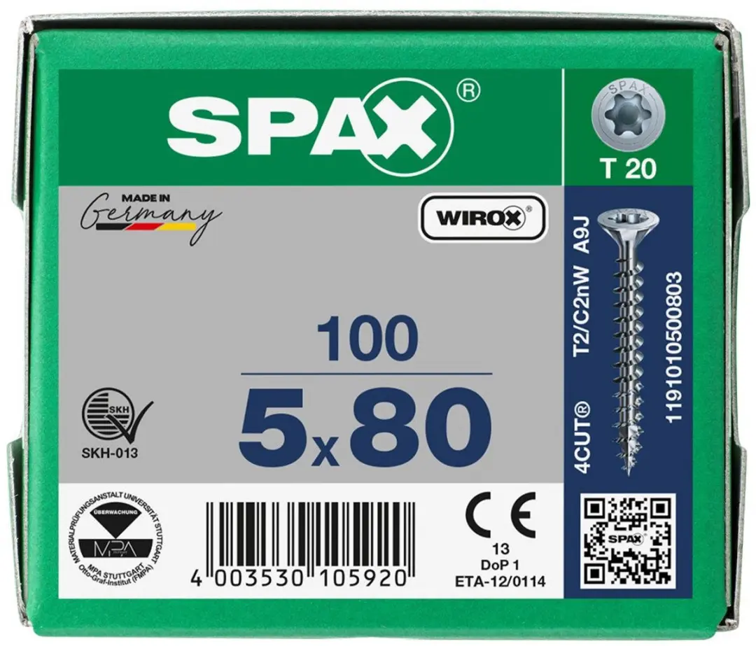 Spax Torx 5.0x80mm Spaanplaatschroef Verzinkt - 100 Stuks - afbeelding 2 van 6
