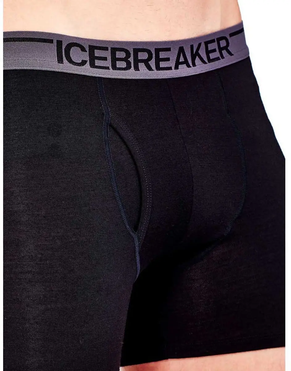 Icebreaker Anatomica Fly Boxers - L - Zwart