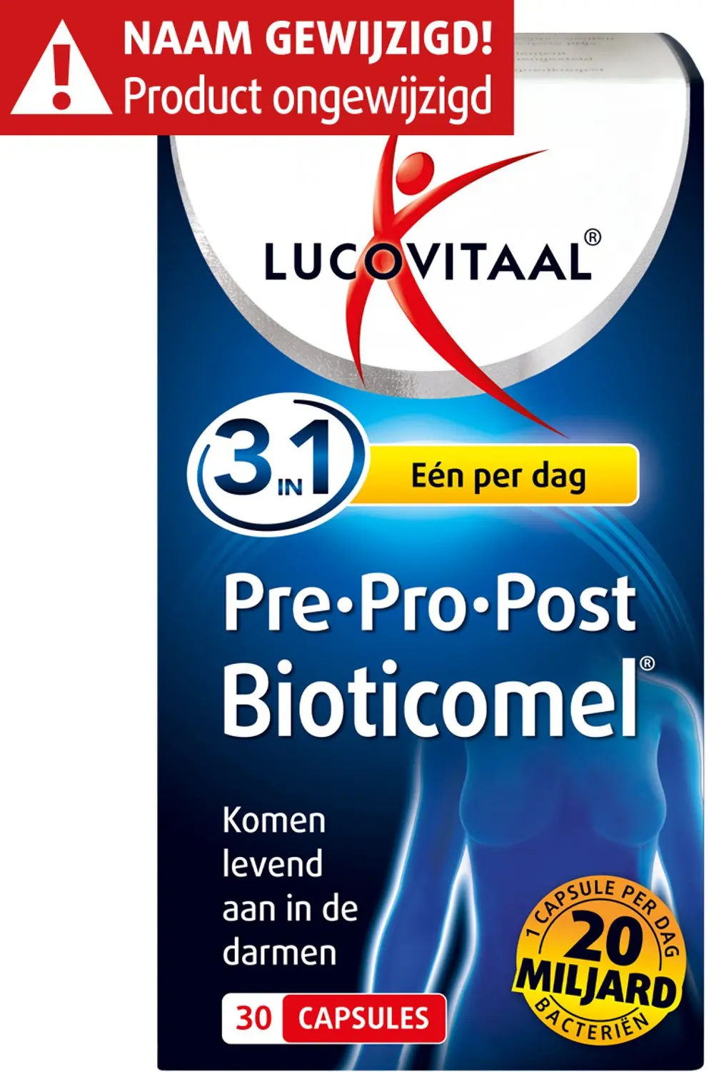 Lucovitaal Pre · Pro · Post Bioticomel 30 capsules