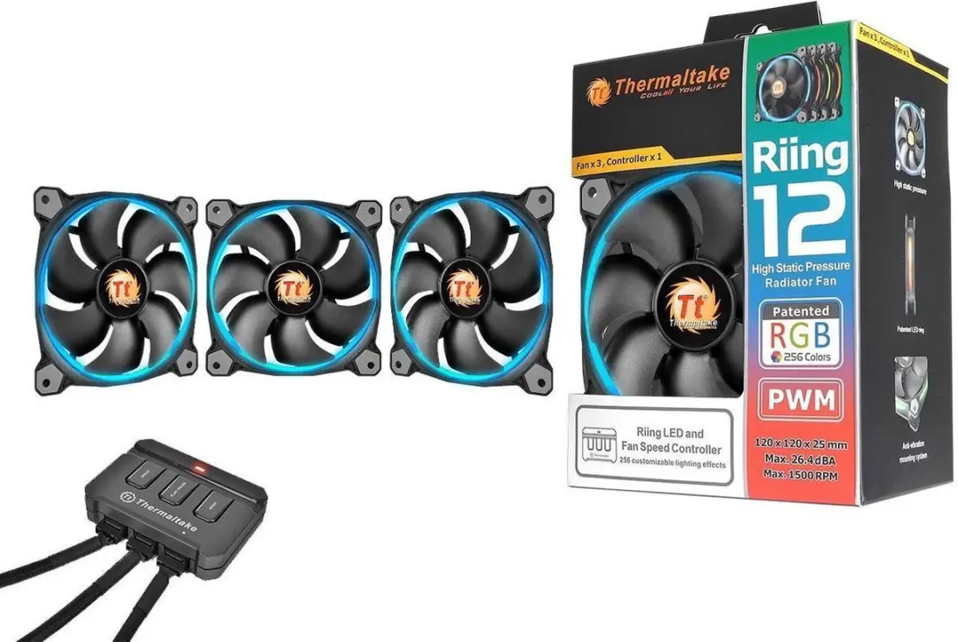 Thermaltake Riing 12 Led RGB Fan 256 Colour with Switch (Pack of 3)