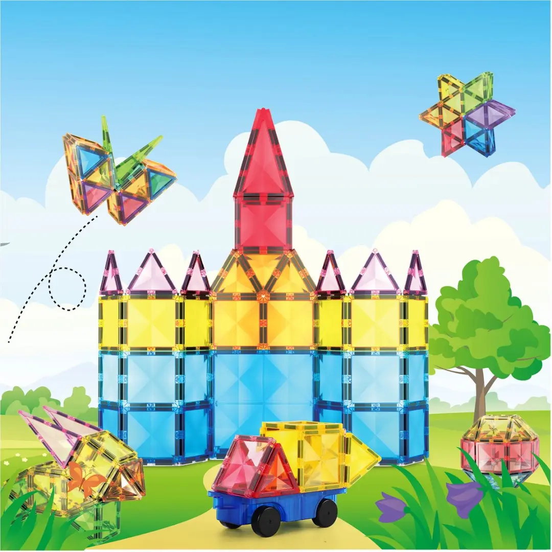 Tactic Picasso Tiles Diamond Series Magnetische Tegels 63-delig - Multikleur