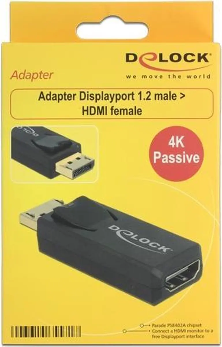 Delock 65571 DisplayPort naar HDMI Adapter - Zwart - afbeelding 3 van 4