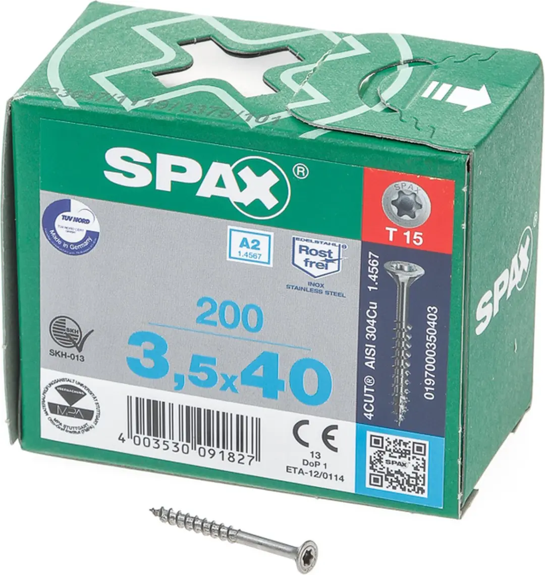 Spax RVS Torx Spaanplaatschroef 3.5x40