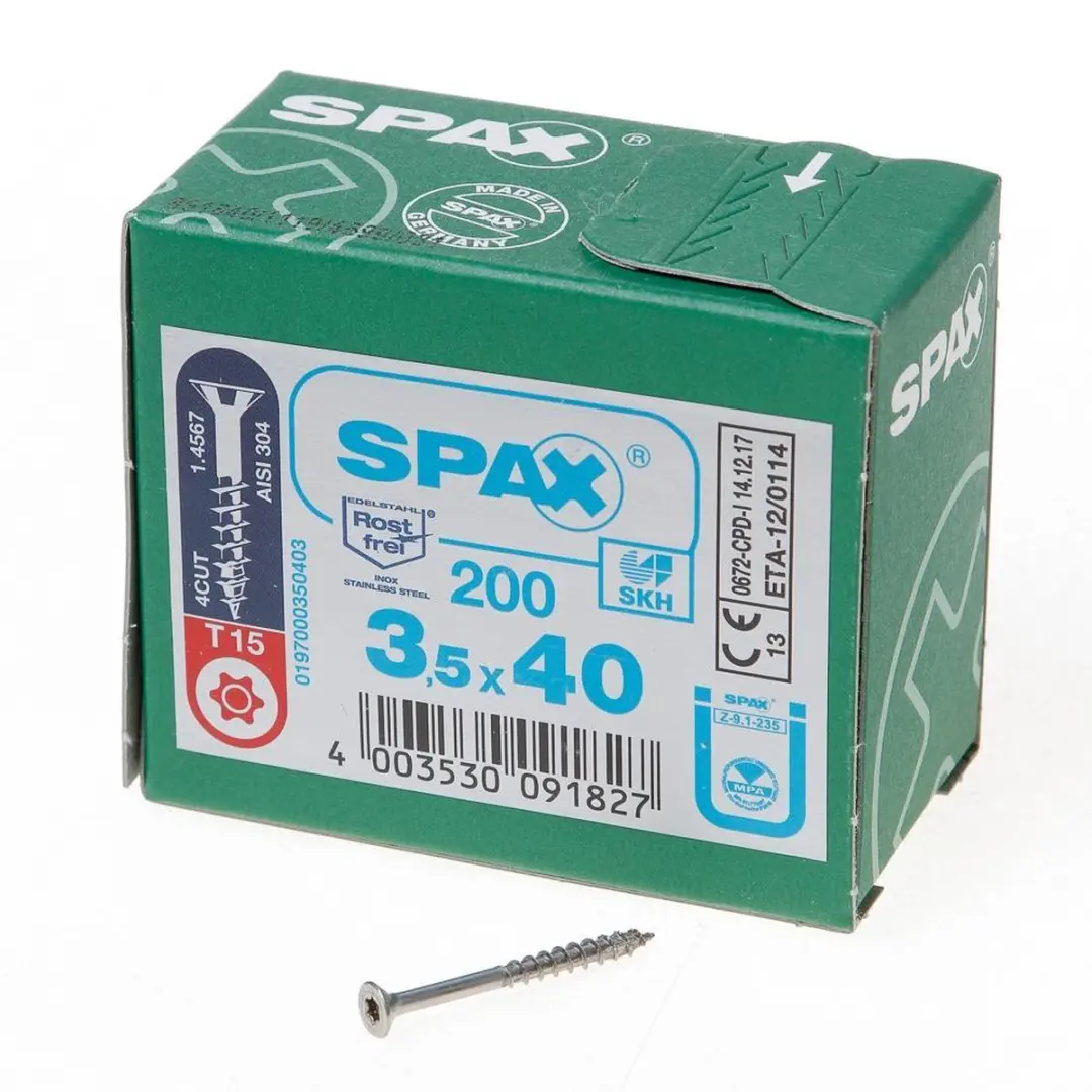Spax RVS Torx Spaanplaatschroef 3.5x40 - 200 Stuks - afbeelding 2 van 3