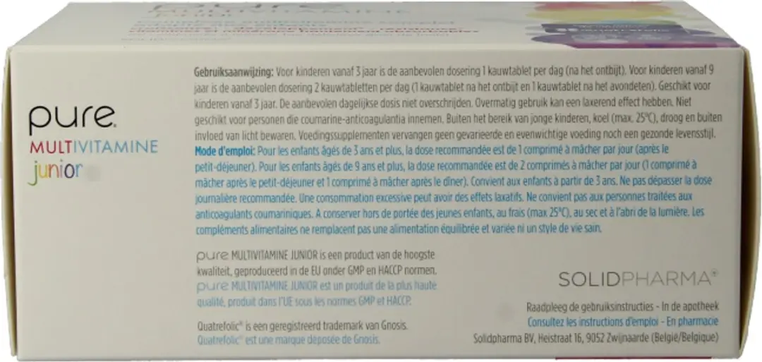 Pure Multivitamine Junior 60 Kauwtabletten