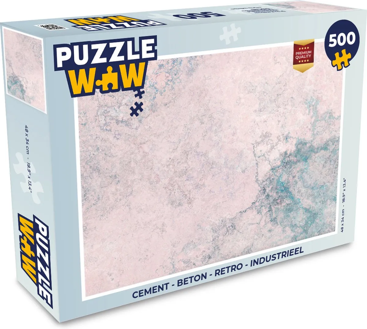 PuzzleWow Betonprint Legpuzzel 500 Stuks - Multicolor