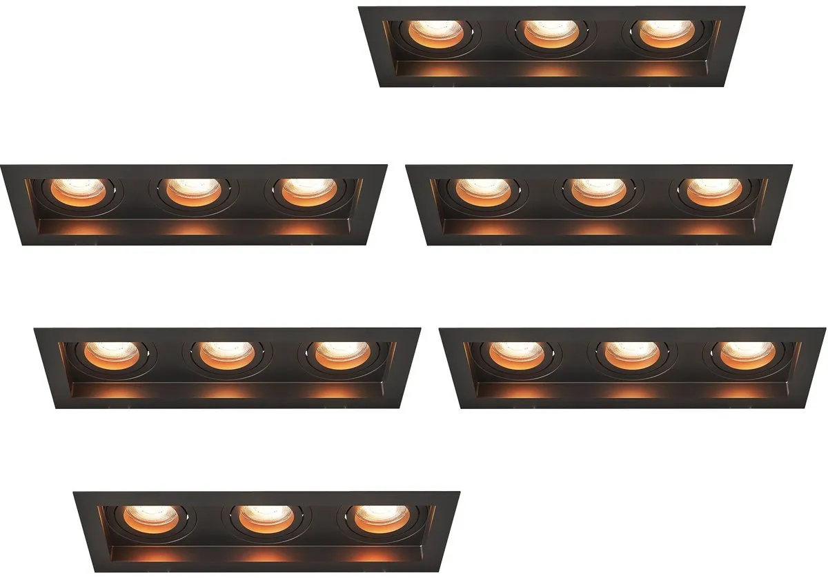 LEDVION 6x LED Inbouwspot Triple Rechthoek 270x100mm