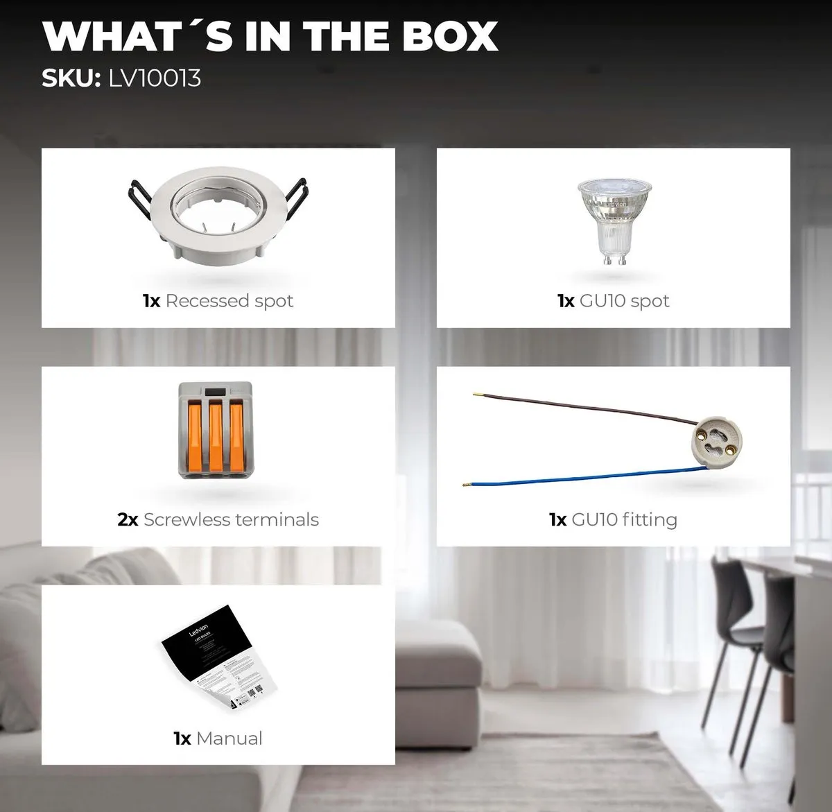LEDVION Amsterdam LED Inbouwspot 3W - 4000K - Ø82mm - Wit