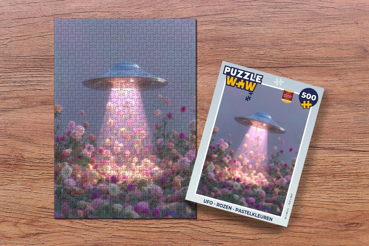 PuzzleWow Ufo Rozen Legpuzzel 500 Stuks - Pastelkleuren