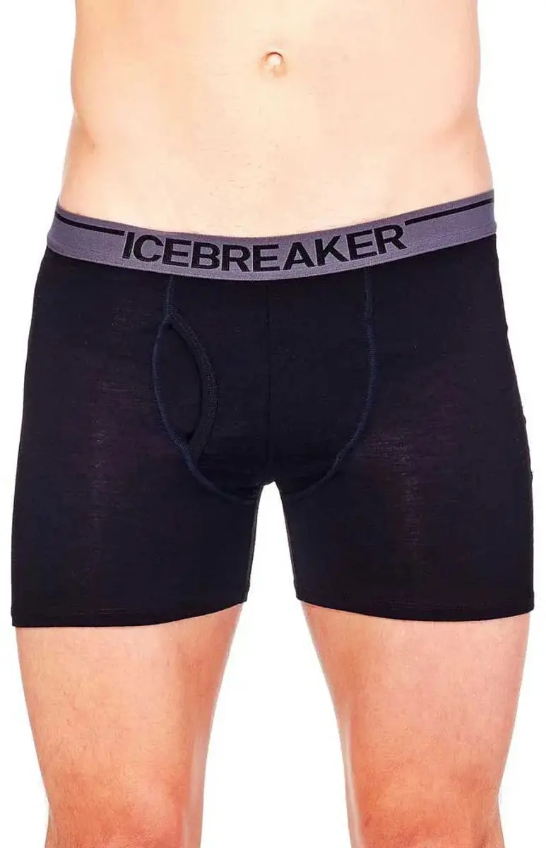 Icebreaker Anatomica Fly Boxers Zwart XL Man