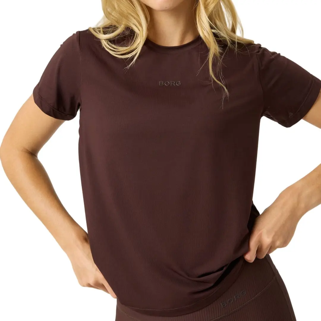 Björn Borg Sportshirt Dames Korte Mouwen - Coffee Bean Bruin S