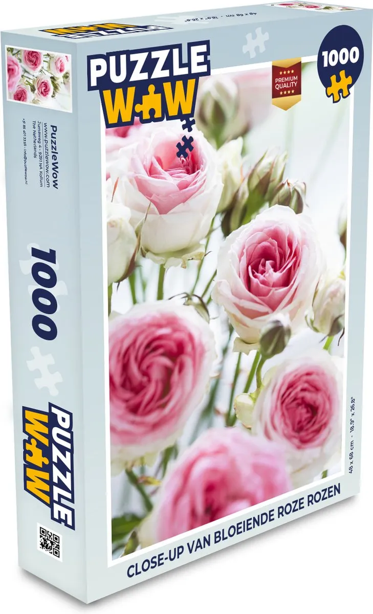 PuzzleWow Legpuzzel 1000 Stuks - Rozen Multicolor