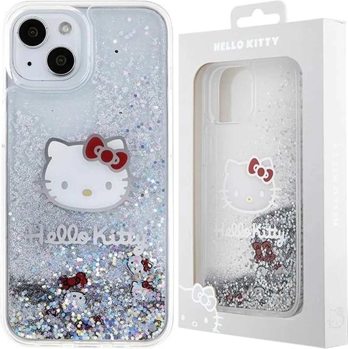 Hello Kitty Liquid Glitter Charms iPhone Hoesje