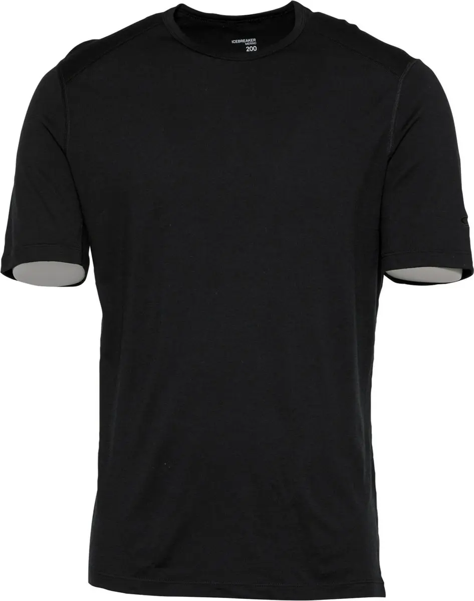Icebreaker BF 200 Oasis SS Crewe Heren Thermoshirt - Zwart