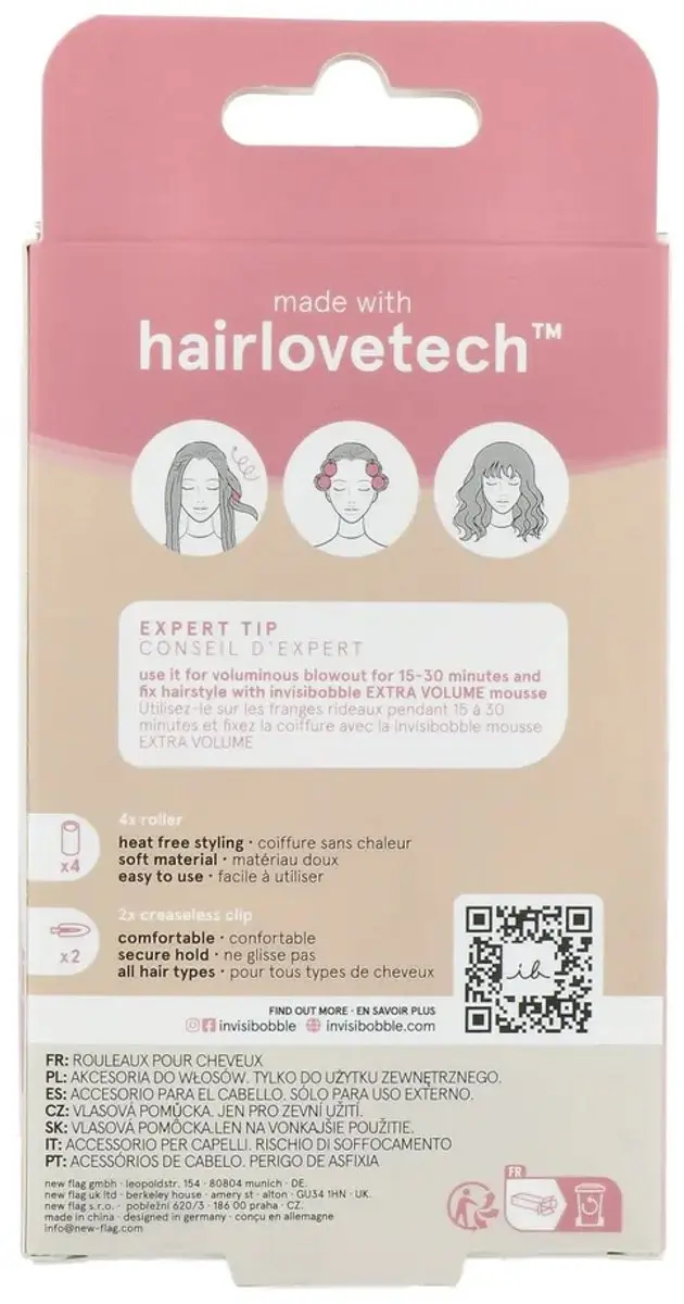 Invisibobble Haarrollers Volumize Me - 6 Stuks Roze