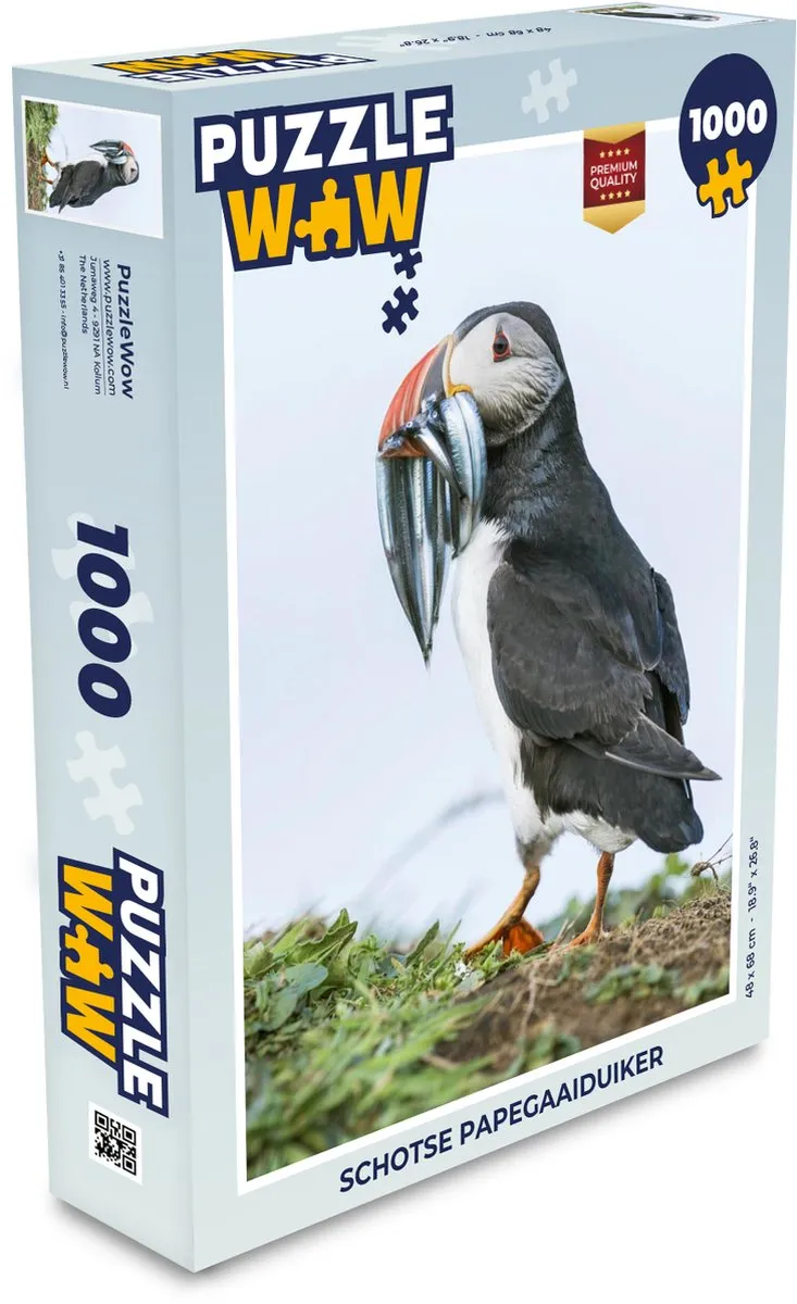 PuzzleWow Schotse papegaaiduiker Legpuzzel 1000 Stuks - Multicolor