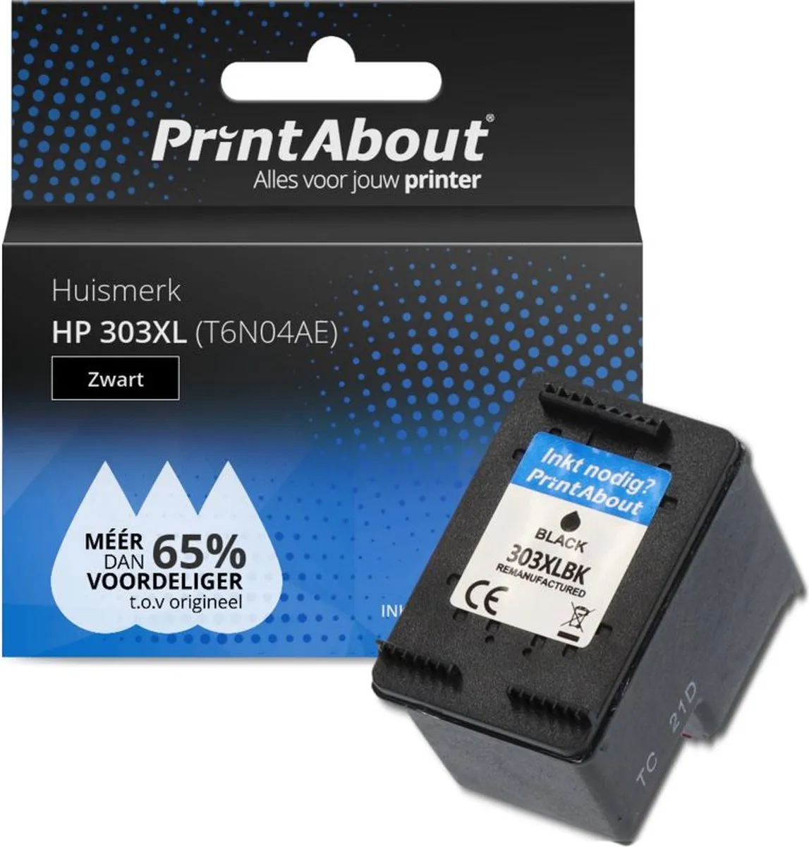 PrintAbout HP 303XL Inktcartridge Zwart - 19ml