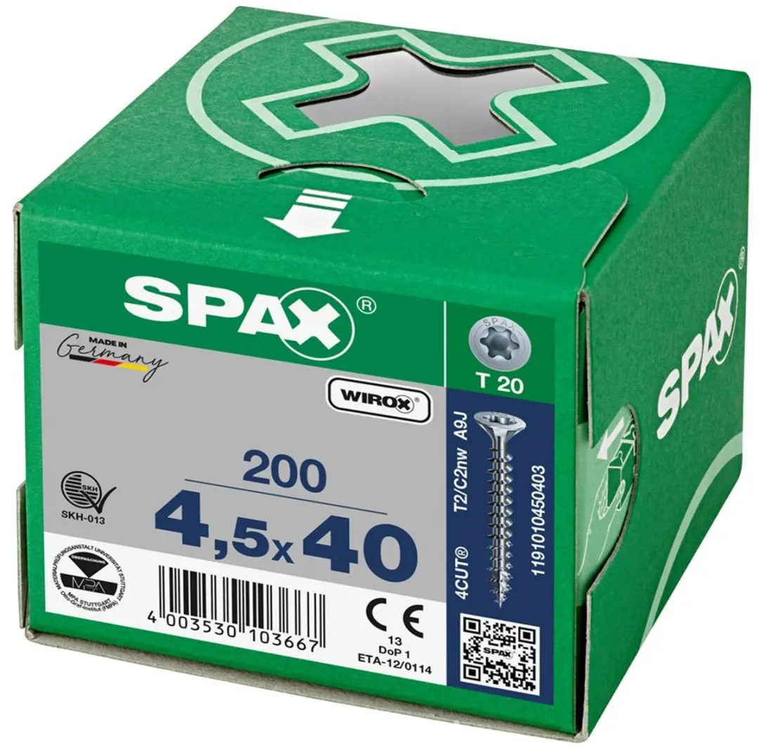 Spax Torx 4.5x40 Spaanplaatschroef Verzinkt - 200 Stuks - afbeelding 4 van 6