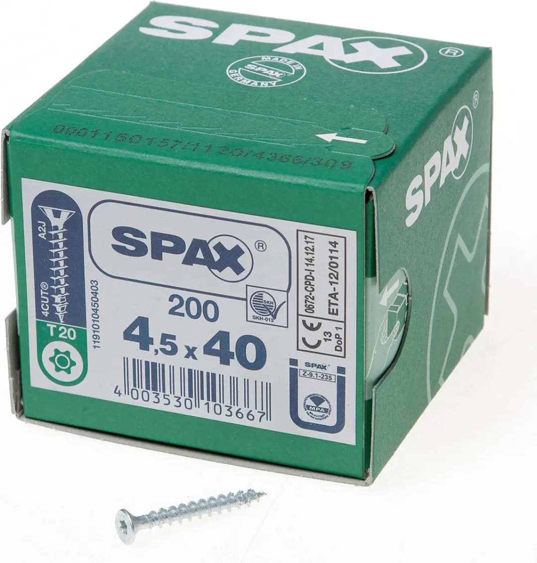 Spax Torx 4.5x40 Spaanplaatschroef Verzinkt - 200 Stuks - afbeelding 3 van 6