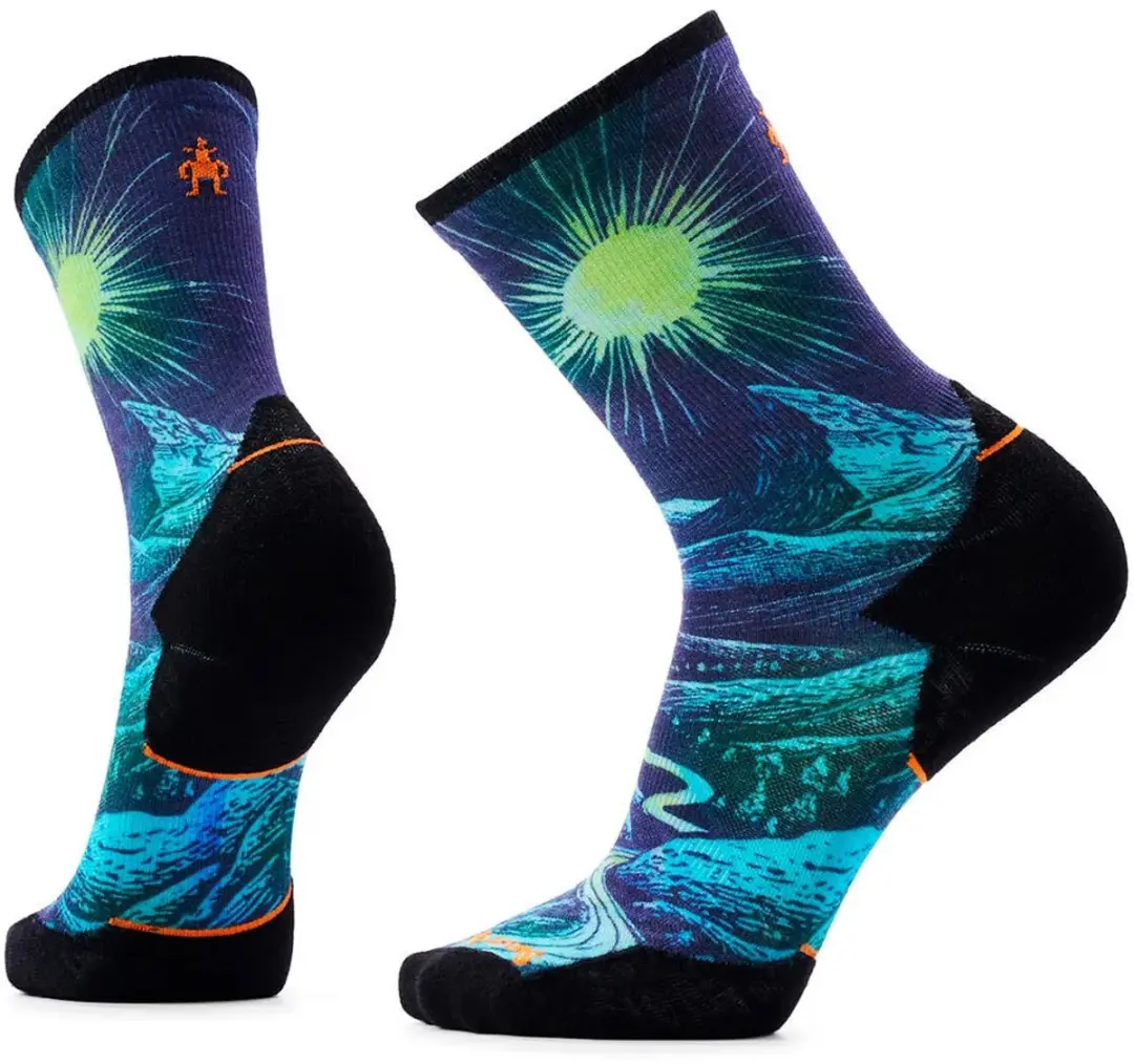 Smartwool Trail Run Targeted Cushion Treeline Print Sokken Blauw EU 38-41