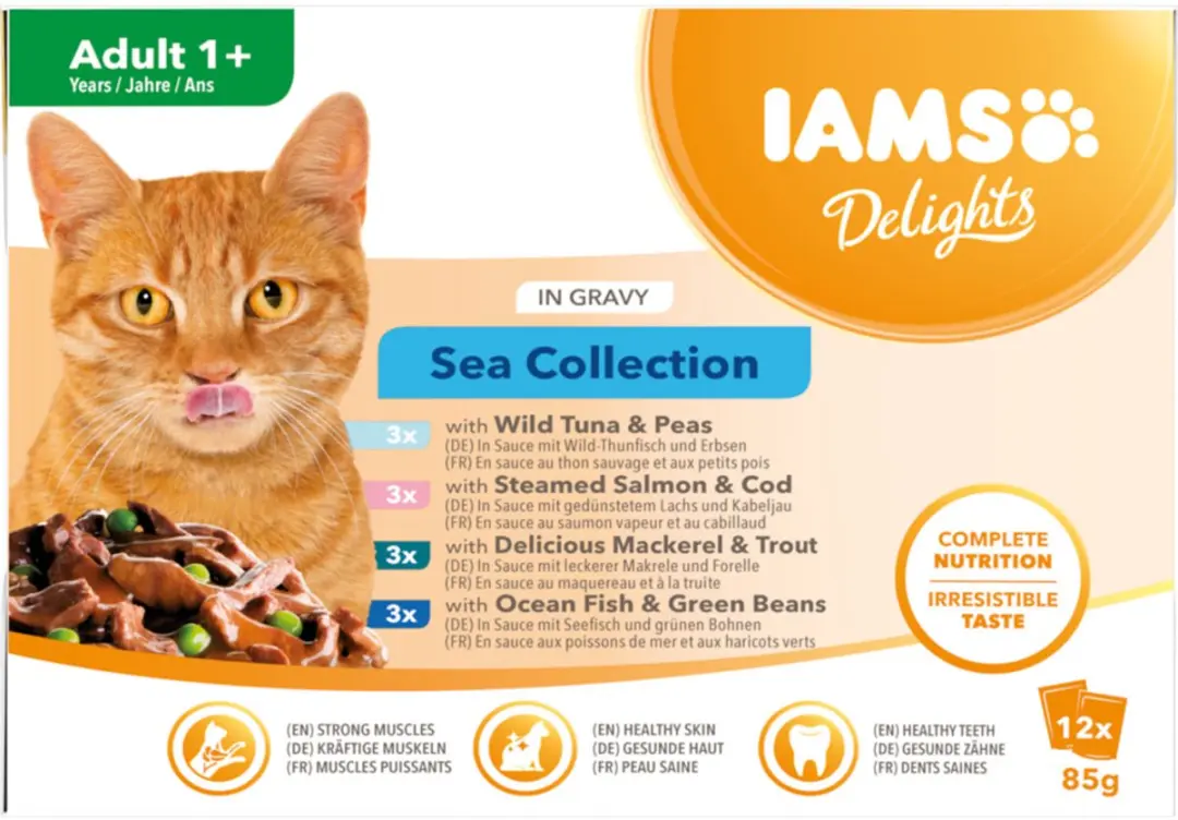 Iams Cat Delights Sea Collection Kattenvoer 12x85g